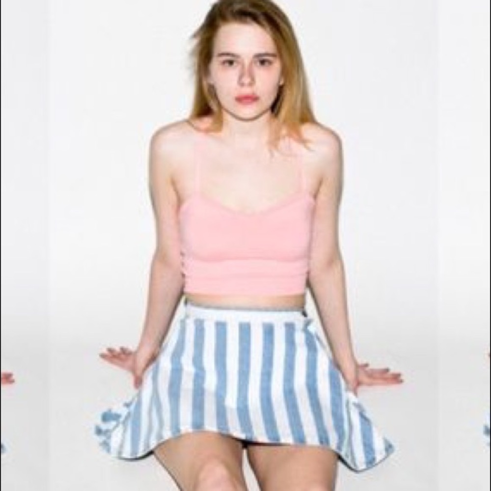 American Apparel Striped Denim Circle Skirt